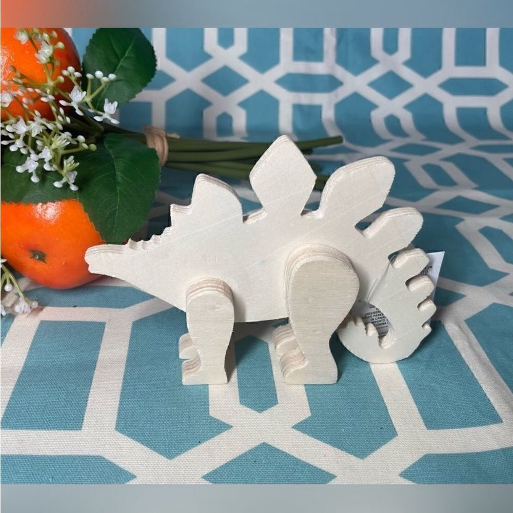 NEW Stegosaurus Dinosaur Wooden Natural Unfinished Animals Do It Yourself